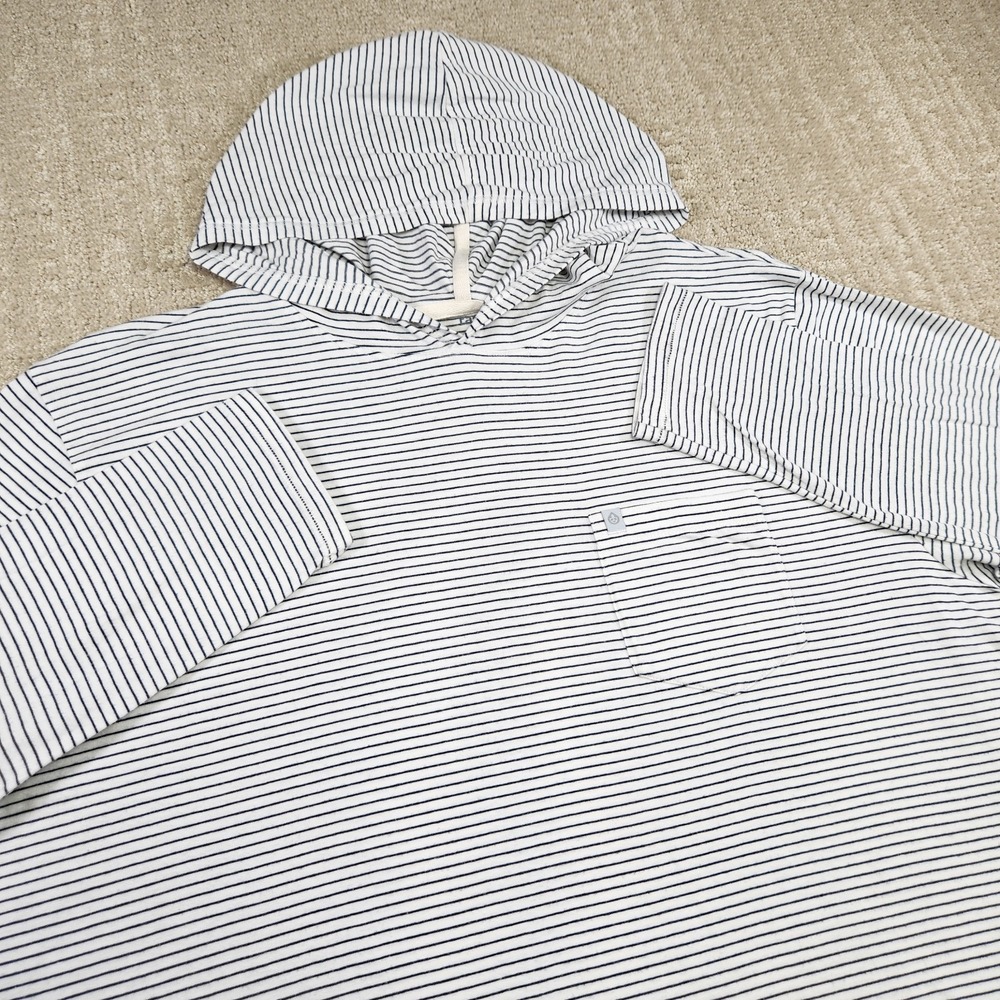Tasc Hoodie Women XL Organic Cotton Bamboo Blend Lightweight Striped UPF Stretch